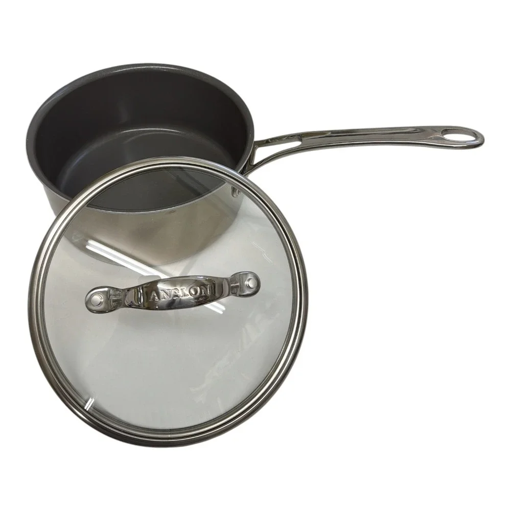 Anolon 3qt. Silver Stainless Steel Induction Pot with Lid QQQ25T EUC